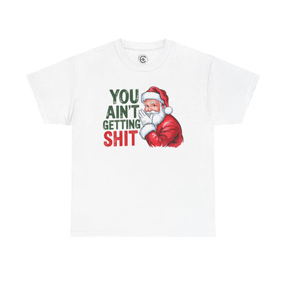 Funny Christmas Tee - Unisex Heavy Cotton Shirt - Holiday Humor, Gift for Grumpy Friends, Santa Design, Casual Wear, Christmas Party