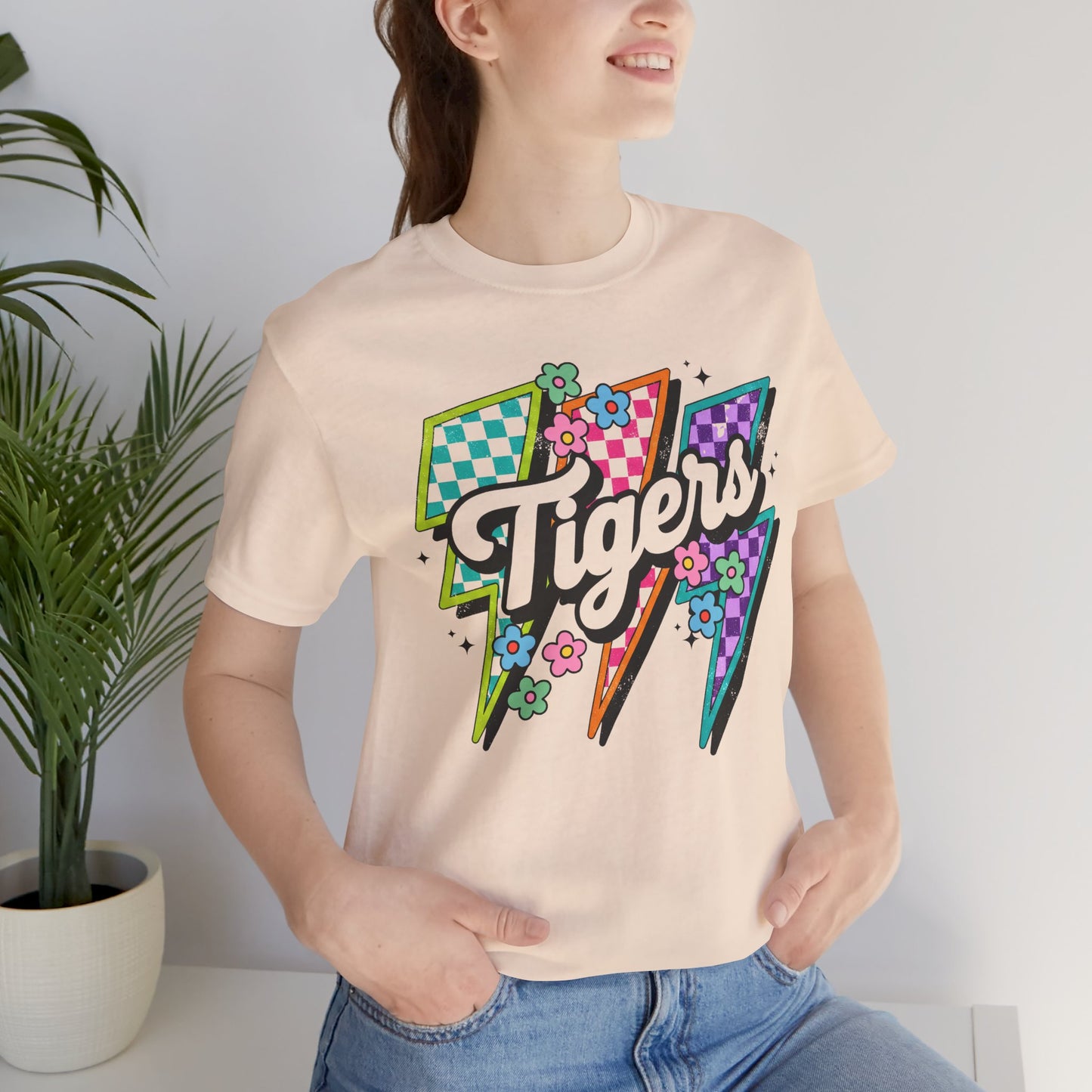 Colorful Tigers Retro, lightning, unisex, funky
