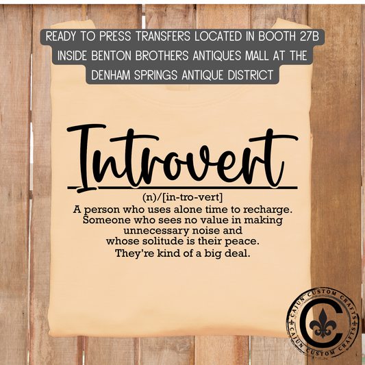 Introvert dtf transfer, tshirt, tumbler, jewelry