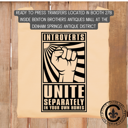 Introverts unite dtf transfer, tshirt, tumbler, jewelry