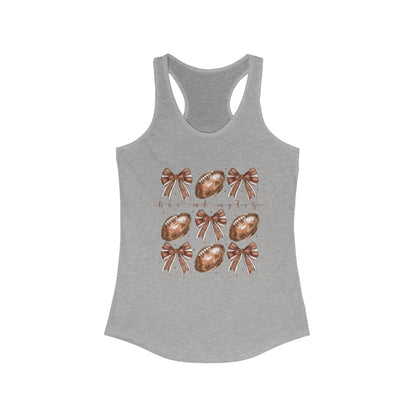 Live Oak Eagles, Footballs and Bows Women's Racerback Tank Top, Perfect for Game Day, Sports Events, Tailgating, and Everyday Wear