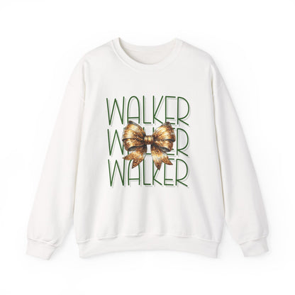 Stylish Crewneck Sweatshirt with Bow Design, Walker, Louisiana, Wildcats, Stacked Walker