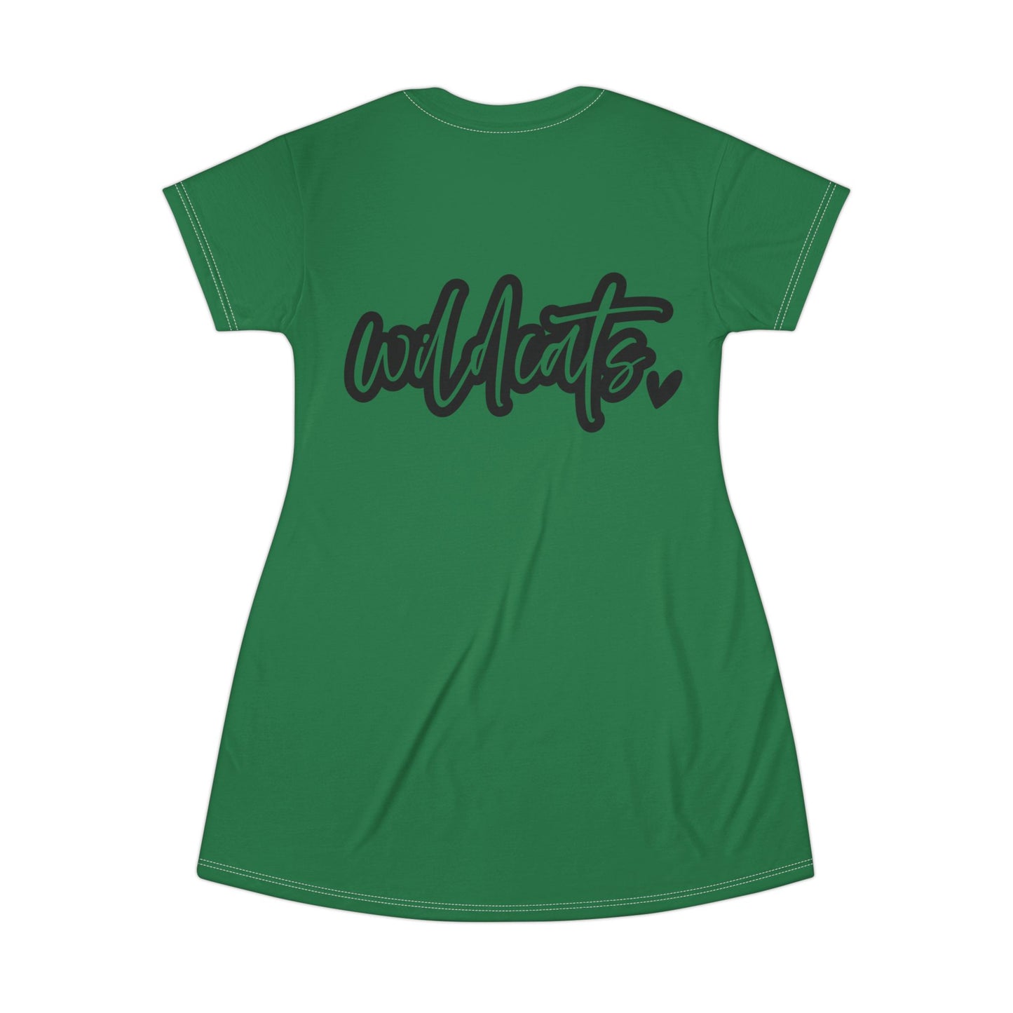 Green, Wildcats T-Shirt Dress - Stylish Casual Wear for Parties, Birthdays, or Everyday Outfits, Comfortable and Fashionable