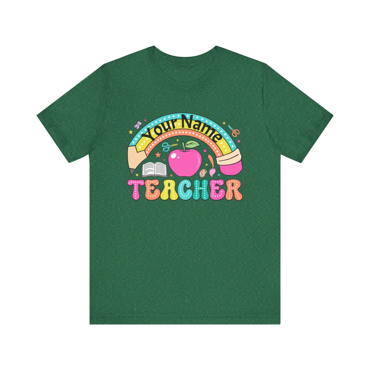 Personalized Teacher T-Shirt, Cute Teacher Gift, Back to School Shirt, Apparel, Custom Name Tee