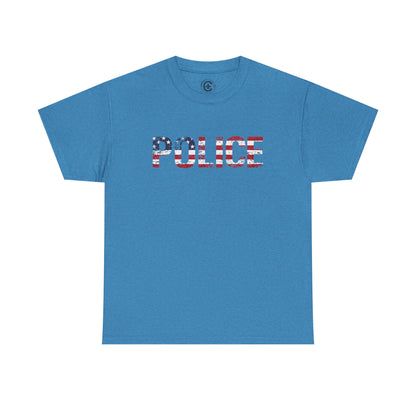 Police Flag Graphic Tee, T-Shirt, Unisex Humor Shirt, Gifts for Friends, Casual Wear, law enforcement