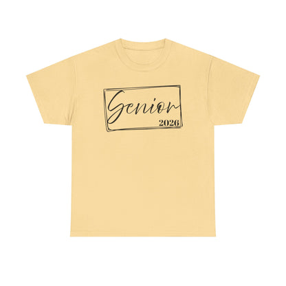 Senior 2026 Unisex Heavy Cotton Tee, Back to School Shirt, Teacher Gift, Kids Clothing, Classroom Style, Educational Apparel