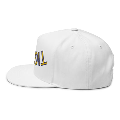 Tigers Embroidered Flat Bill Cap with 'TIGERS' Design, Trendy Snapback Hat, Sports Fan Gear, Casual Wear, Unique Gift for Him/Her