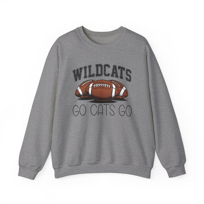 Wildcats Football Go Cats Go Sweatshirt | Unisex Crewneck | Game Day Apparel, Sports Hoodie, Relaxed Fit, Fan Gear, Gift for Football Lovers