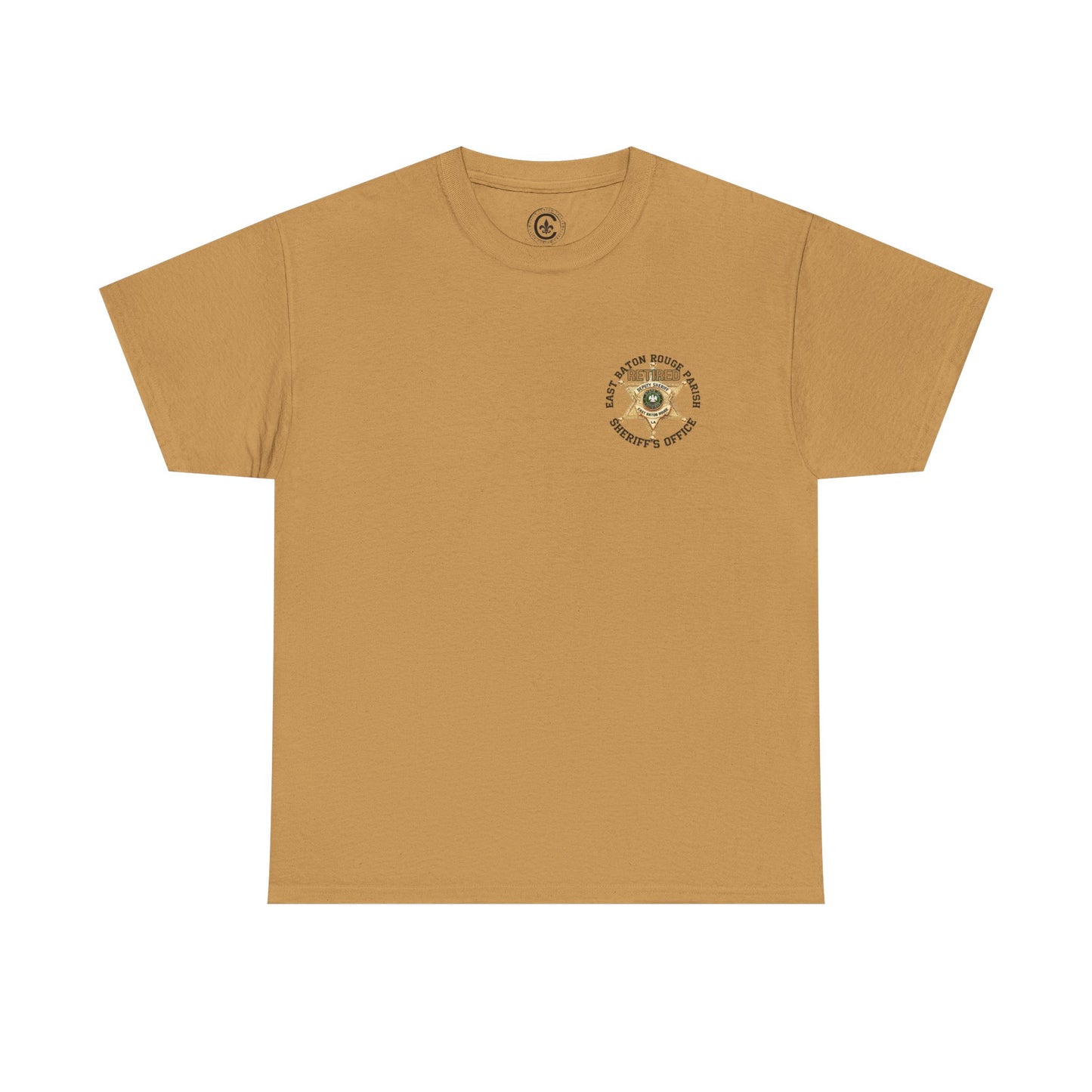 Pocket Front, Design on Back EBRSO Badge Retired Sheriff Heavy Cotton Tee, Unisex Tee, Law Enforcement Gift, Retirement Celebration T-shirt