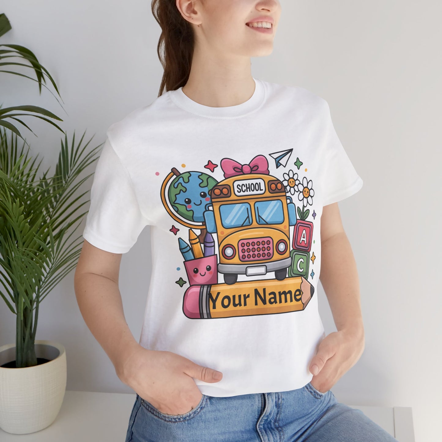 Personalized School Bus T-Shirt for Kids, Fun Graphic Tee, Back to School