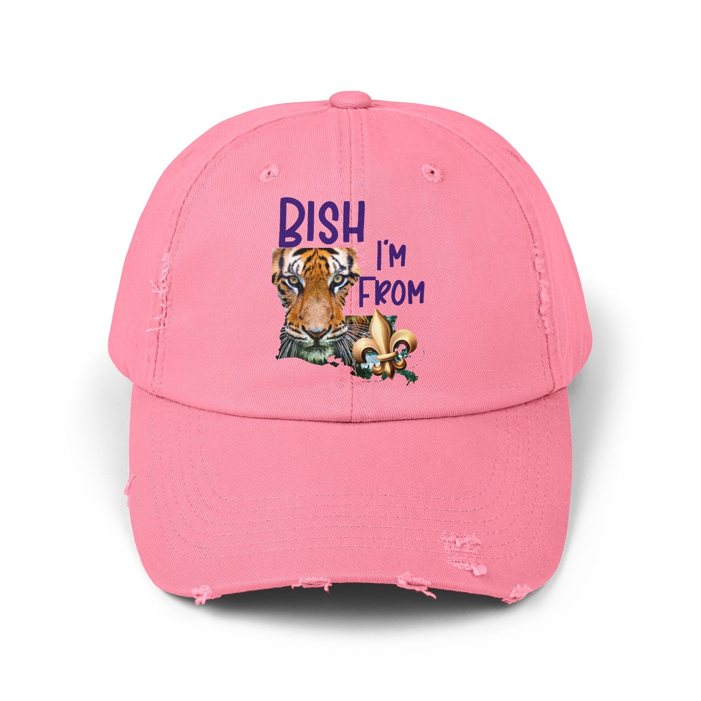 I'm from Louisiana, Unisex Distressed Cap, Baton Rouge, Tigers