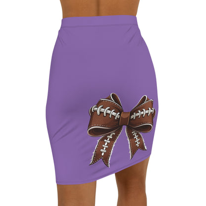 Light Purple / violet Football Bow Women's Pencil Skirt, Stylish Skirt Fun Night Out, Team Spirit! Game Day, homecoming