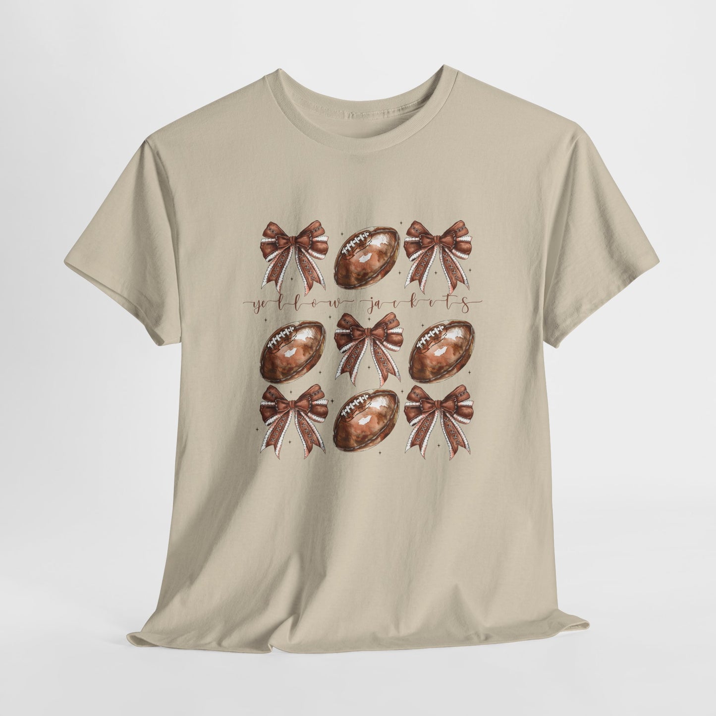 Yellow Jackets Football with bows, Tshirt, Football Season