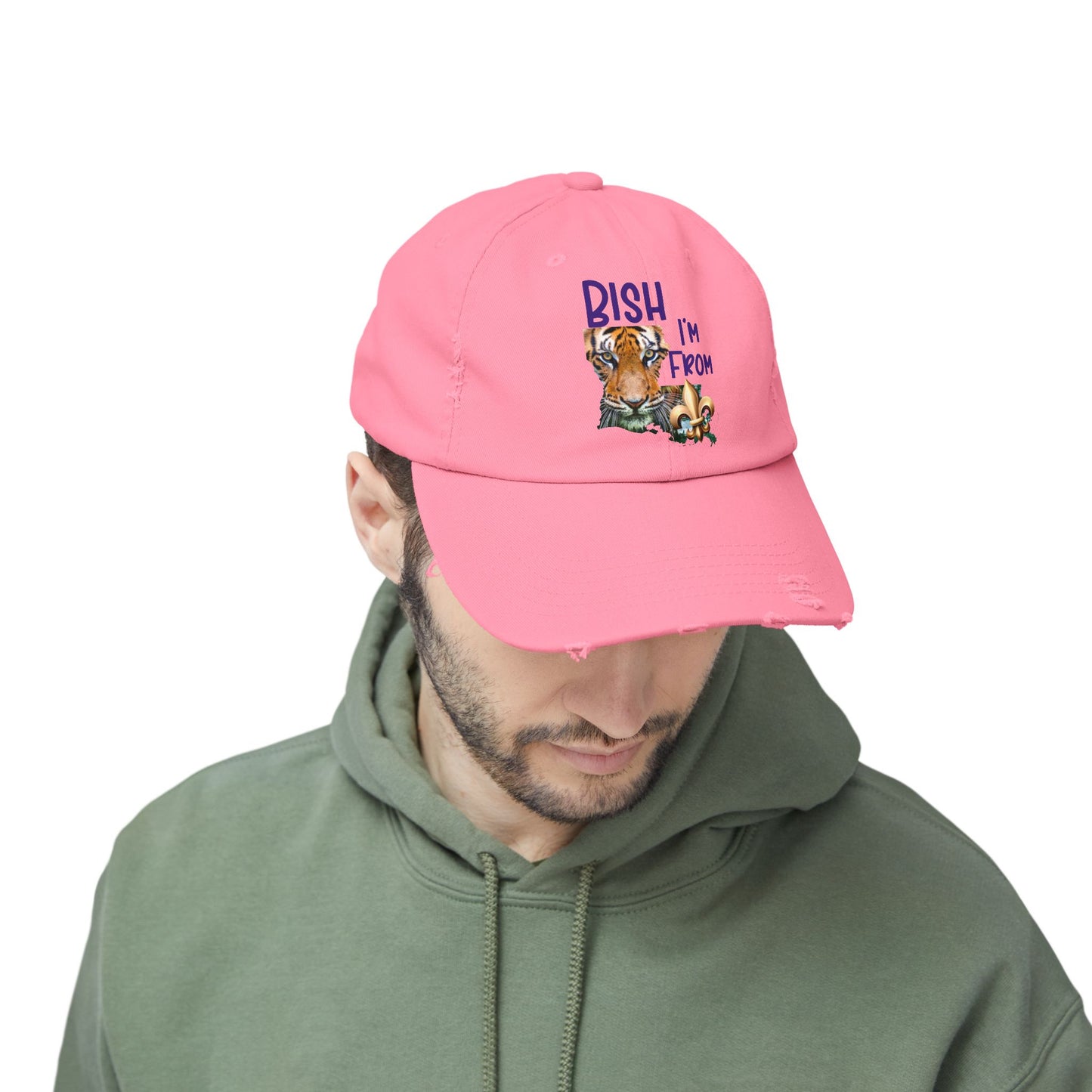 I'm from Louisiana, Unisex Distressed Cap, Baton Rouge, Tigers