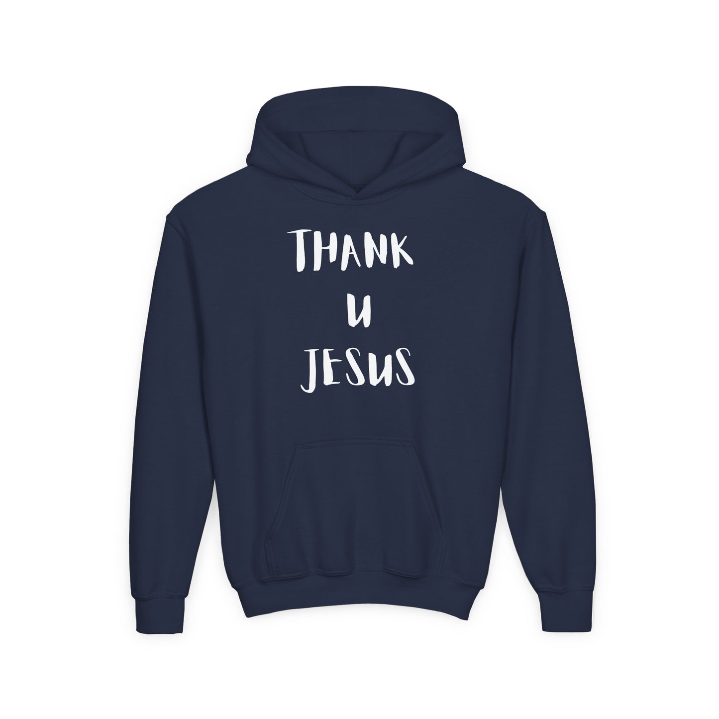 Thank you Jesus, John 3:16 Youth Heavy Blend Hooded Sweatshirt, Thank U Jesus Faith Hoodie, Christian Youth Apparel, Religious Gift for Teens, John 3:16 Inspired