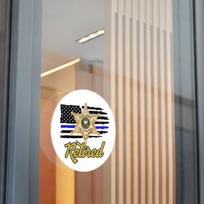 Retired Deputy Sheriff Vinyl Stickers, Police Retirement Gift, Law Enforcement Decor, Patriotic Stickers, First Responder Badge