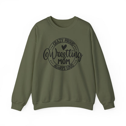 Crazy Loud Wrestling Mom Sweatshirt | Unisex Crewneck | Game Day Apparel, Sports Hoodie, Relaxed Fit, Fan Gear,