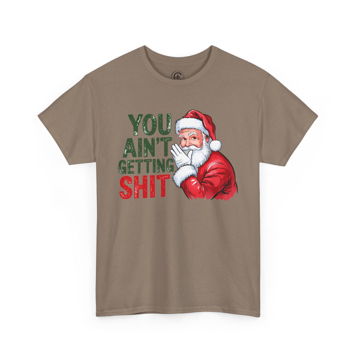 Funny Christmas Tee - Unisex Heavy Cotton Shirt - Holiday Humor, Gift for Grumpy Friends, Santa Design, Casual Wear, Christmas Party
