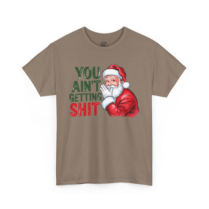 Funny Christmas Tee - Unisex Heavy Cotton Shirt - Holiday Humor, Gift for Grumpy Friends, Santa Design, Casual Wear, Christmas Party
