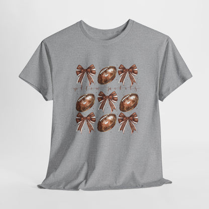 Yellow Jackets Football with bows, Tshirt, Football Season