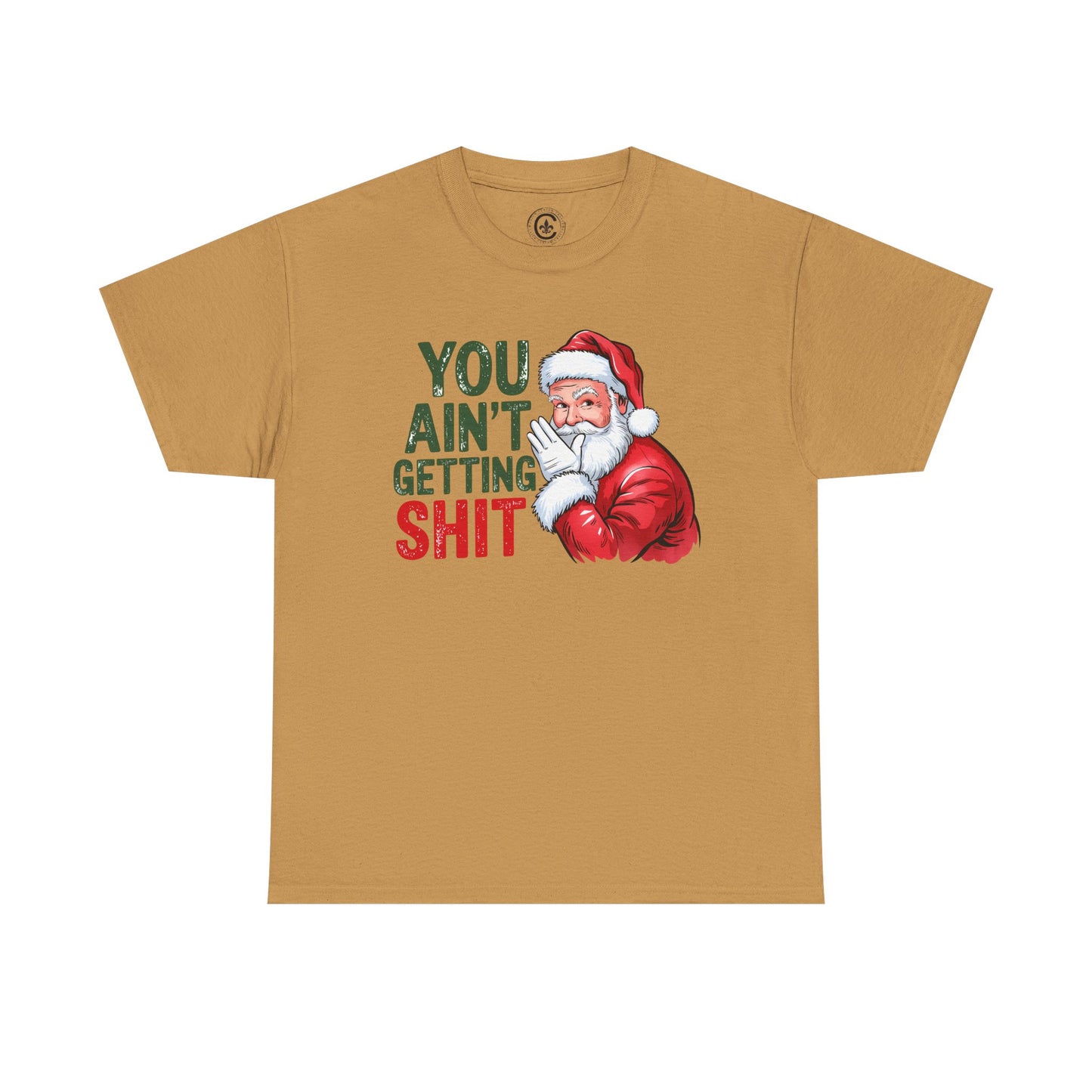 Funny Christmas Tee - Unisex Heavy Cotton Shirt - Holiday Humor, Gift for Grumpy Friends, Santa Design, Casual Wear, Christmas Party