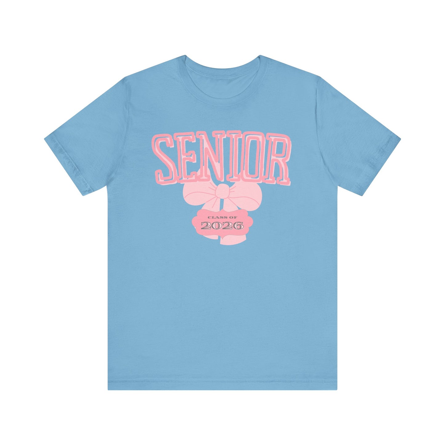 Senior Class of 2026 Bow Graphic Bella Canvas Tee, Cute College Shirt, Unisex Short Sleeve Top, Gift for Students, High School Graduation Apparel