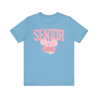 Senior Class of 2026 Bow Graphic Bella Canvas Tee, Cute College Shirt, Unisex Short Sleeve Top, Gift for Students, High School Graduation Apparel