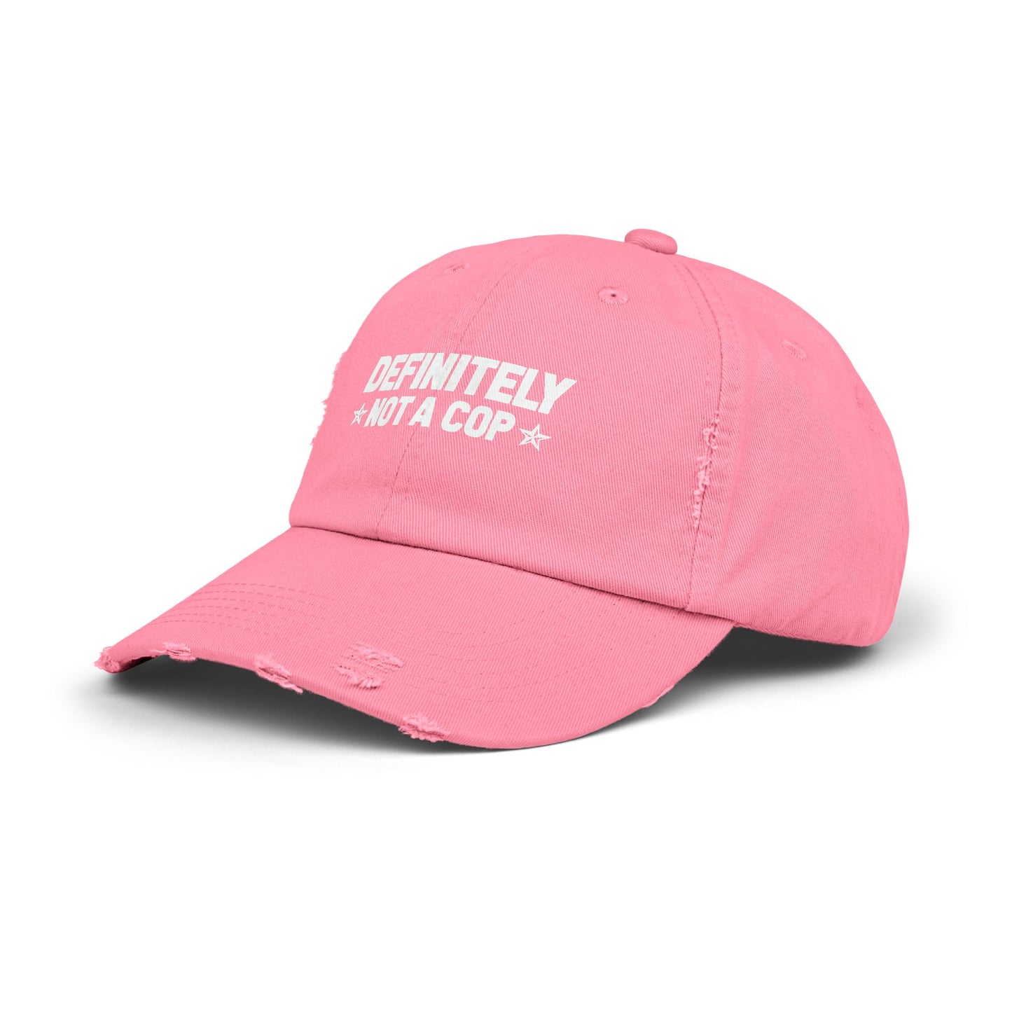 Definitely NOT a cop, Unisex Distressed Cap, Funny Hat, Casual Gift, Everyday Wear, Cool Accessory, Adjustable Cap