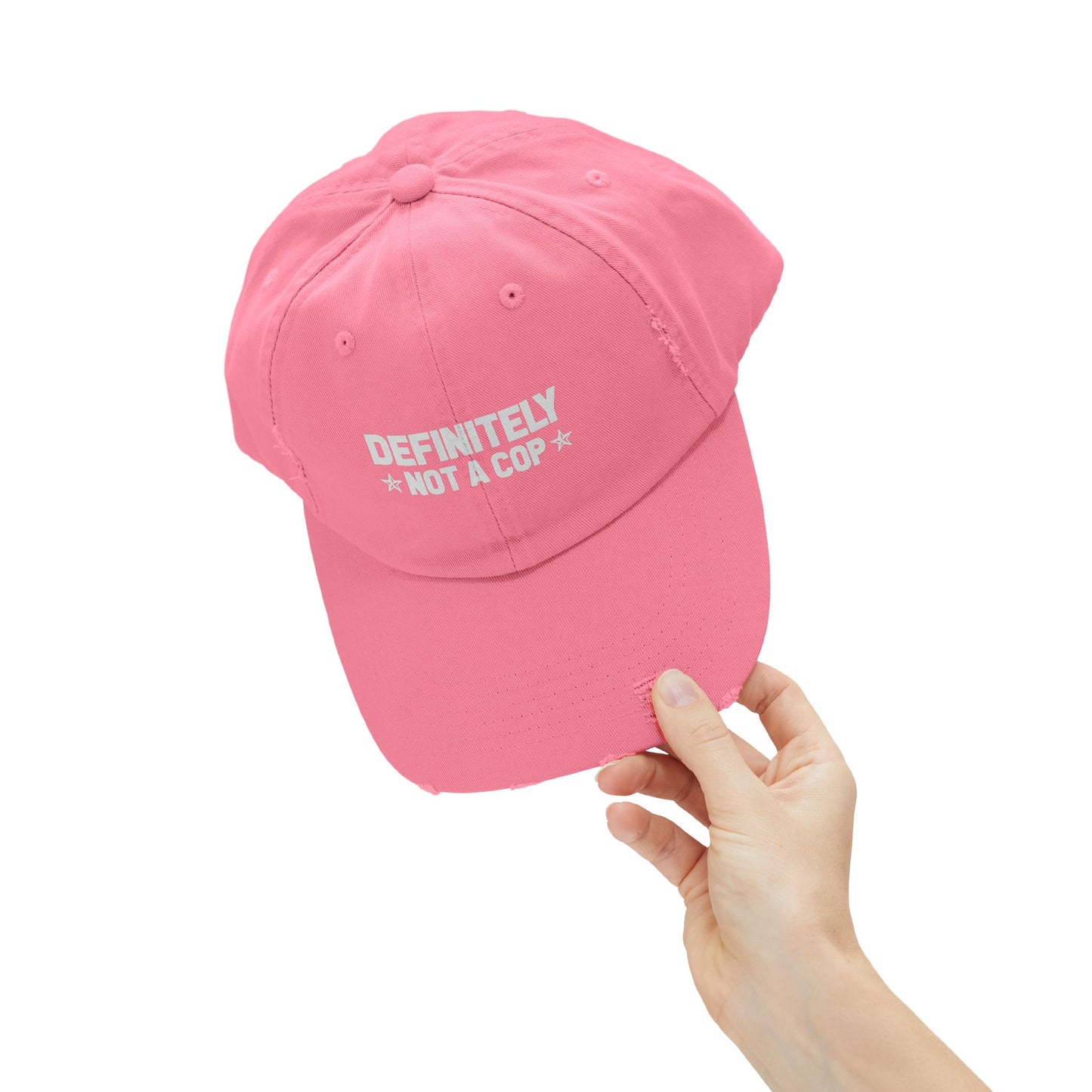 Definitely NOT a cop, Unisex Distressed Cap, Funny Hat, Casual Gift, Everyday Wear, Cool Accessory, Adjustable Cap