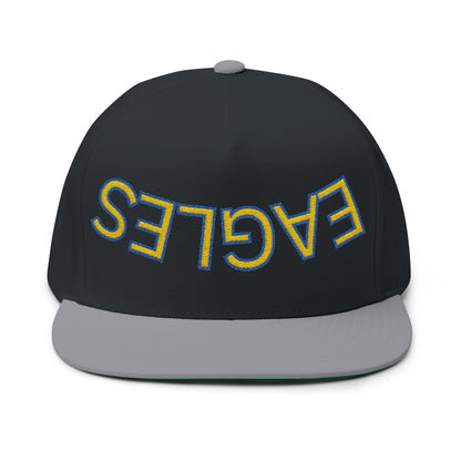 Upside down Eagles, Embroidered Flat Bill Cap, Trendy Baseball Hat, Casual Streetwear Cap, Gift for Sports Fans, Unique Headwear