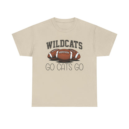 Wildcats Football Spirit Tee - Unisex Heavy Cotton T-Shirt for Fans, Game Day, Tailgating, Sports Events, Gift for Her/Him