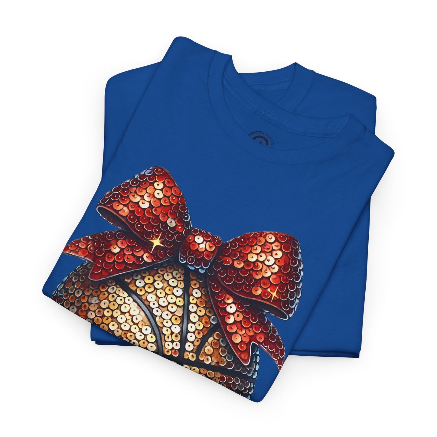 Basketball Glitter with a Bow Tee: Unisex Heavy Cotton Shirt for Sports Lovers, Gift, Basketball Fans