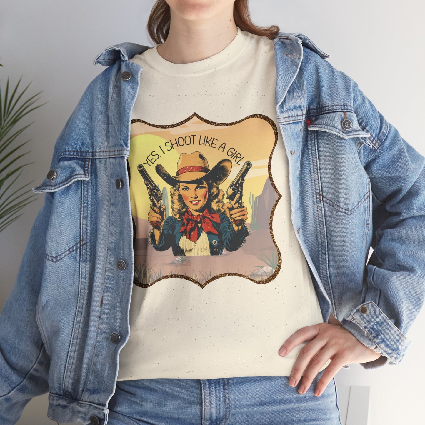 Personalized, Western Style Graphic Tee - "Yes, I Shoot Like A Girl", Cowgirl Shirt, Gift for Her, Feminist Apparel, Casualwear, Rodeo Outfit