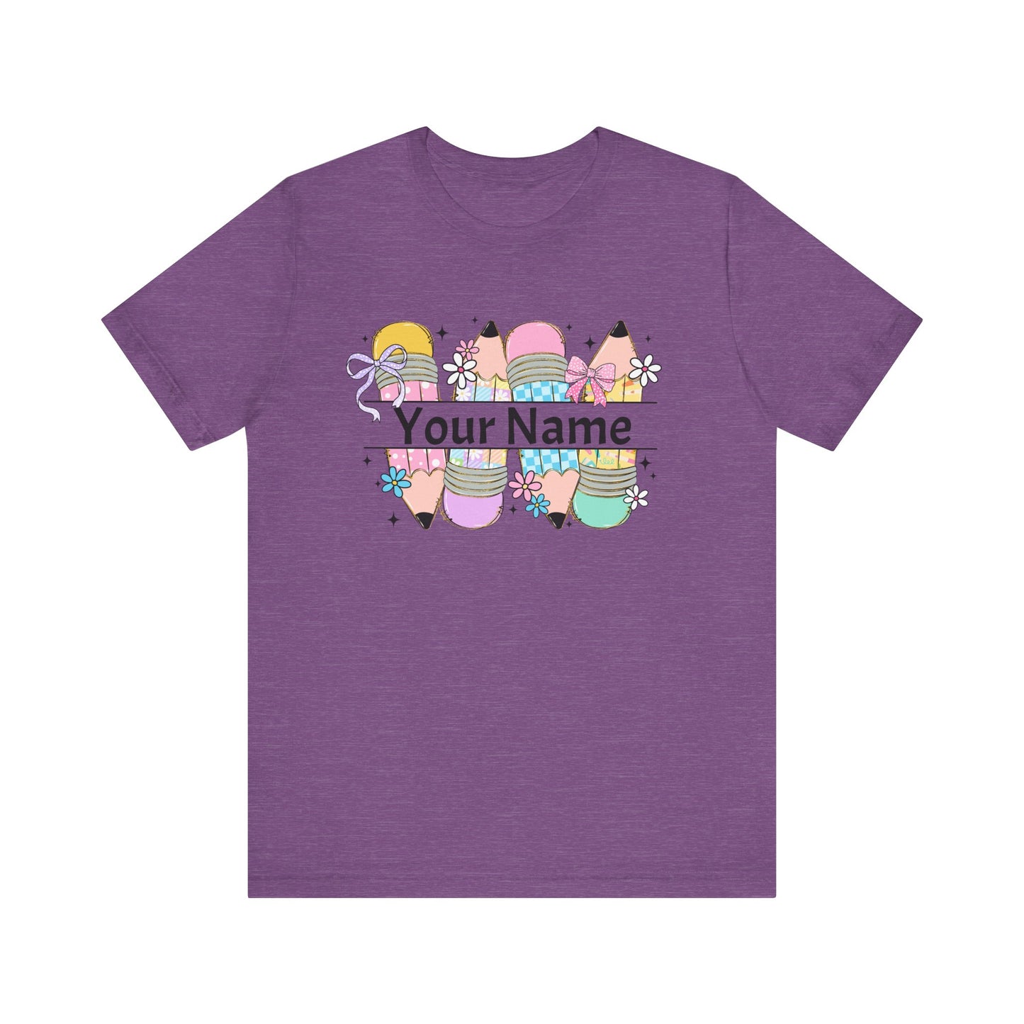 Personalized Back to School Pencil with your name design, on a bella canvas shirt