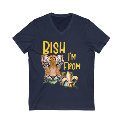 Vibrant Graphic Tee featuring 'BISH I'm FROM' with Tiger & Fleur-de-lis, Casual Wear,