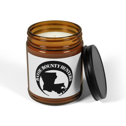 Bayou Bounty Hunters, Scented Soy Candle - Relaxing Amber Jar, Home Decor, Gift for Candle Lovers, Aromatherapy, Multi-Size Options