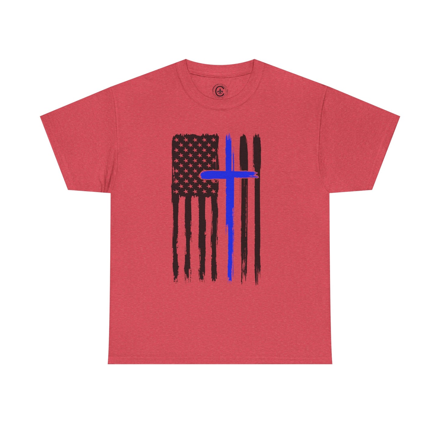 Thin Blue Line, Cross, Flag Graphic Tee, T-Shirt, Unisex Humor Shirt, Gifts for Friends, Casual Wear, law enforcement