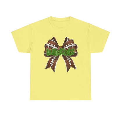 Wildcats Football Bow Unisex Heavy Cotton Tee | Sportswear, Team Spirit, Casual Wear, Gifts for Fans, Game Day Outfit