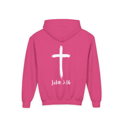 Thank you Jesus, John 3:16 Youth Heavy Blend Hooded Sweatshirt, Thank U Jesus Faith Hoodie, Christian Youth Apparel, Religious Gift for Teens, John 3:16 Inspired