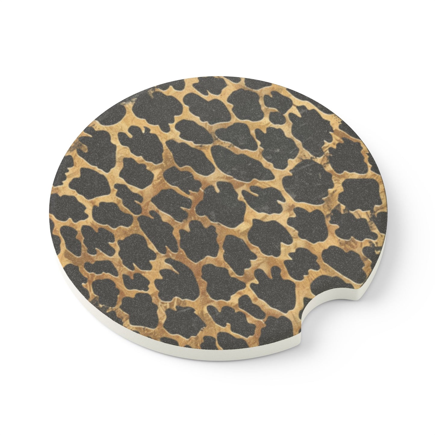 Stylish Soapstone Car Coaster, leopard print