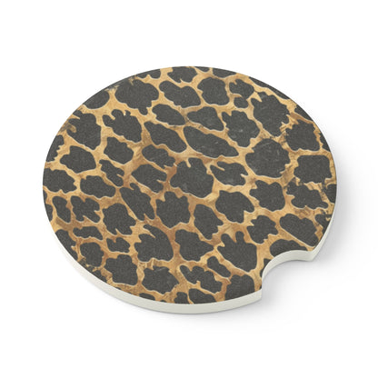 Stylish Soapstone Car Coaster, leopard print