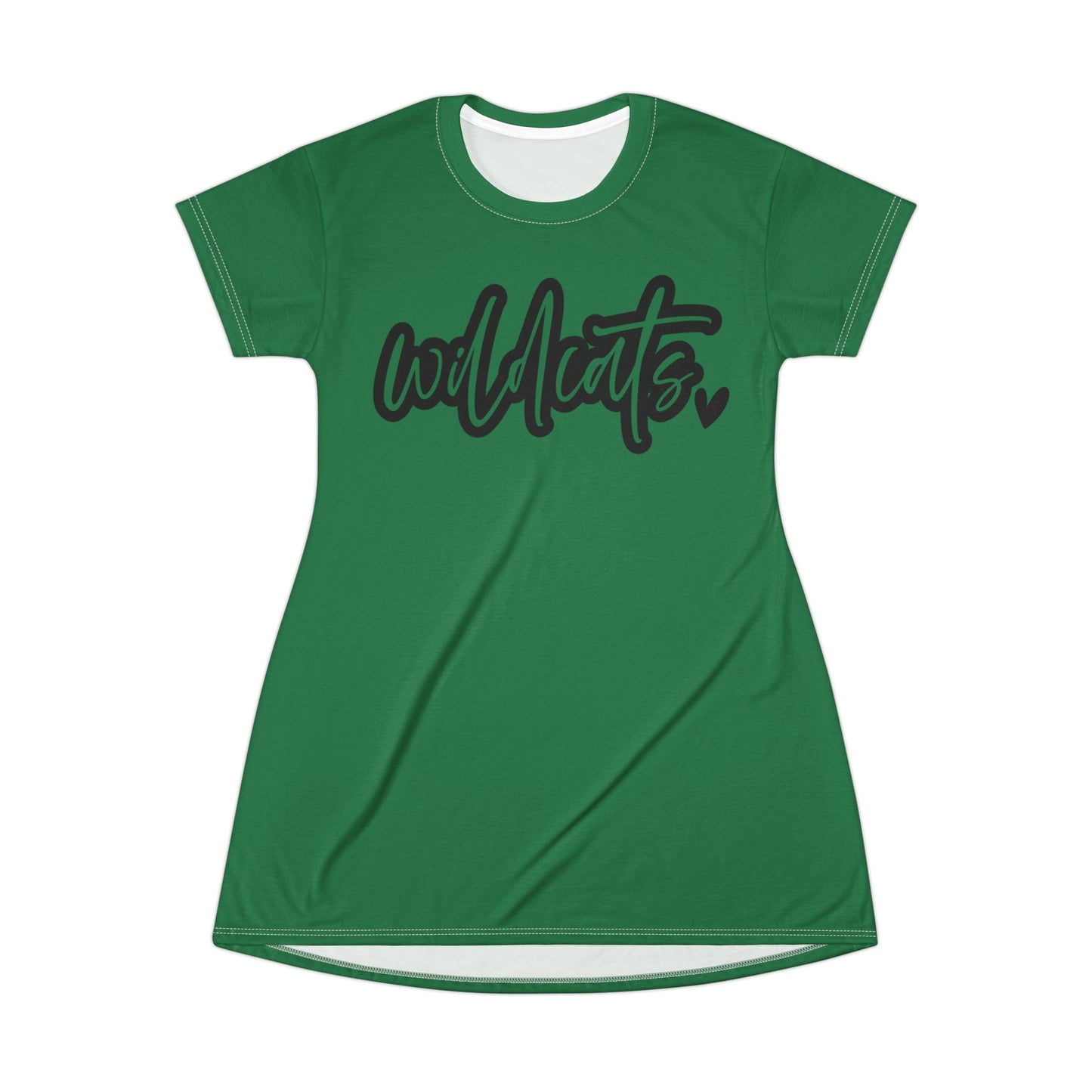 Green, Wildcats T-Shirt Dress - Stylish Casual Wear for Parties, Birthdays, or Everyday Outfits, Comfortable and Fashionable