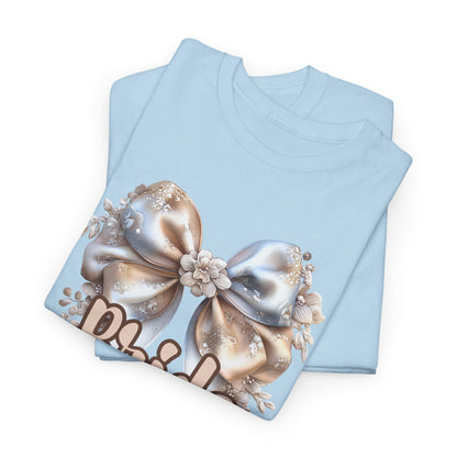 Bride Bow Unisex Heavy Cotton Tee, Wedding Gift, Bridal Shower Tee, Engagement Outfit, Bachelorette Party Apparel