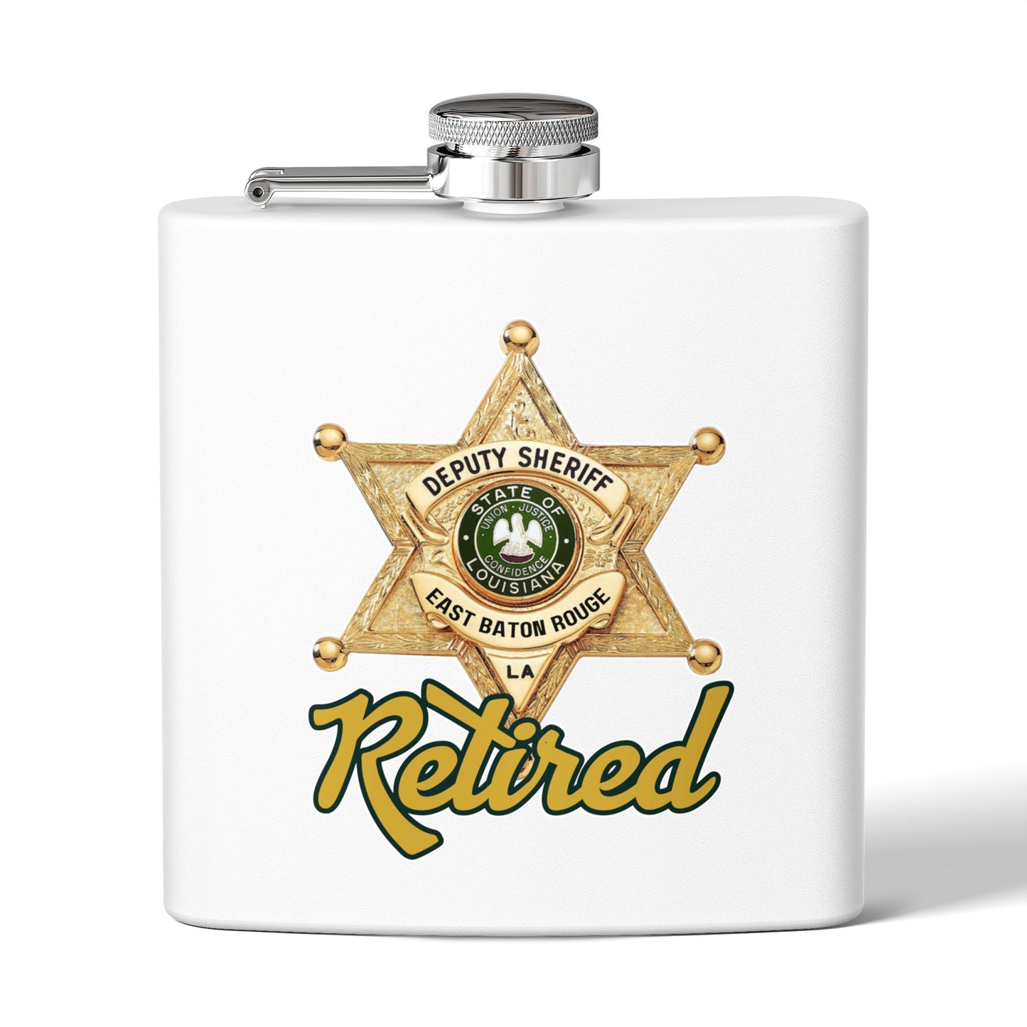 Retired Deputy Sheriff Flask, 6oz | Personalized Gift for Retirees, Law Enforcement, Hikers, Unique Party Favor, Custom Flask, [...]