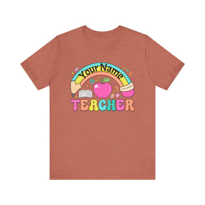 Personalized Teacher T-Shirt, Cute Teacher Gift, Back to School Shirt, Apparel, Custom Name Tee