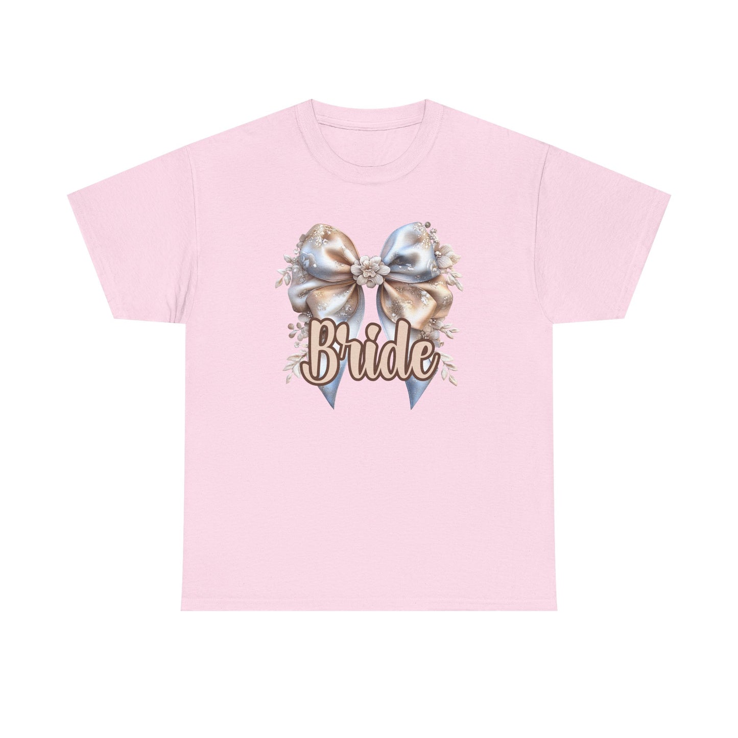 Bride Bow Unisex Heavy Cotton Tee, Wedding Gift, Bridal Shower Tee, Engagement Outfit, Bachelorette Party Apparel