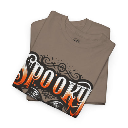 Spooky Themed Unisex Heavy Cotton Tee, Halloween Shirt, Fall Fashion, Ghostly Tee, Graphic Tee, Casual Wear