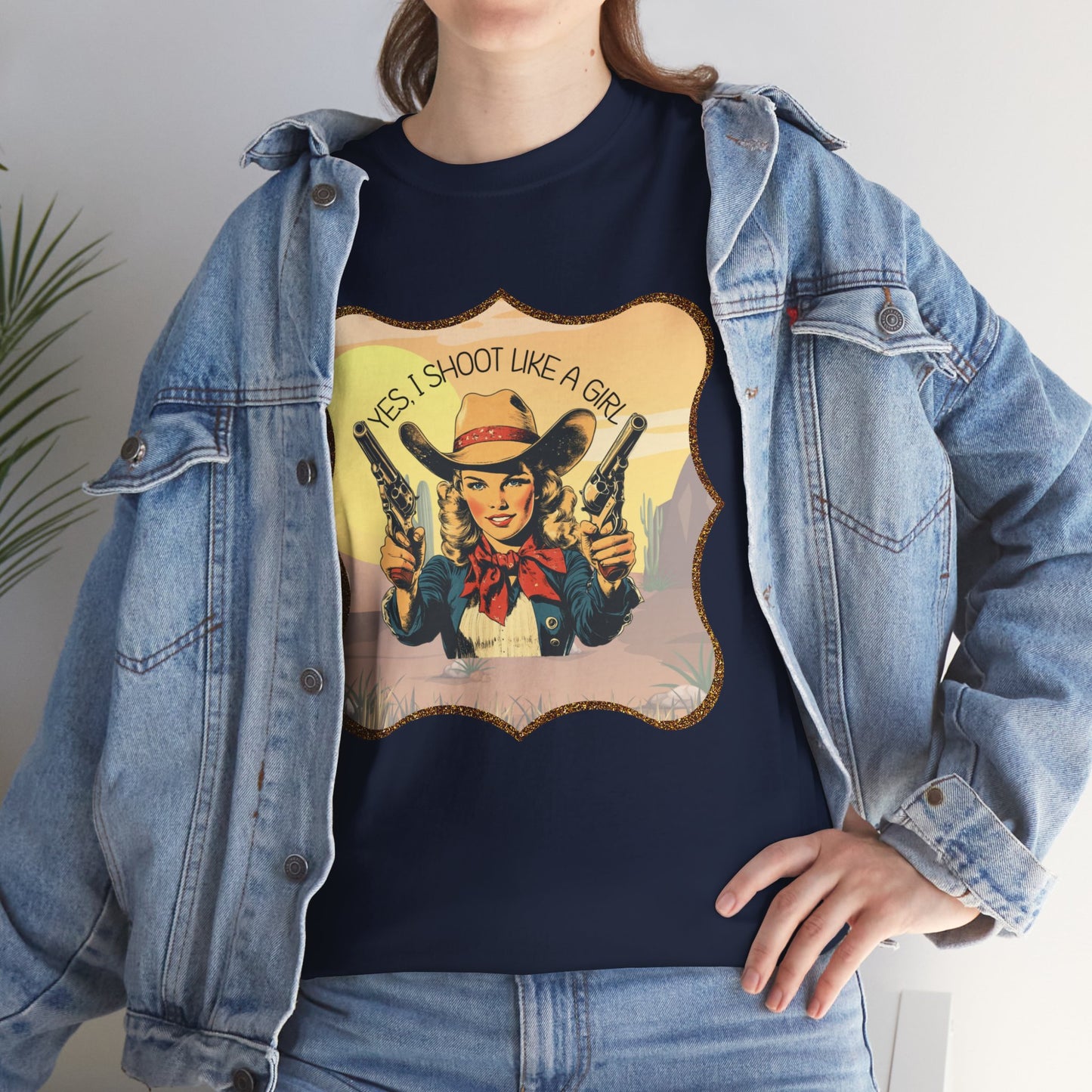 Personalized, Western Style Graphic Tee - "Yes, I Shoot Like A Girl", Cowgirl Shirt, Gift for Her, Feminist Apparel, Casualwear, Rodeo Outfit