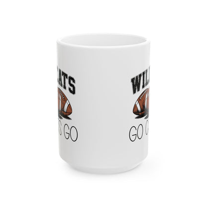 Wildcats Football Ceramic Mug - Sports Fan Gift, Coffee Cup, Game Day Essential, Personalized Mug, Team Spirit