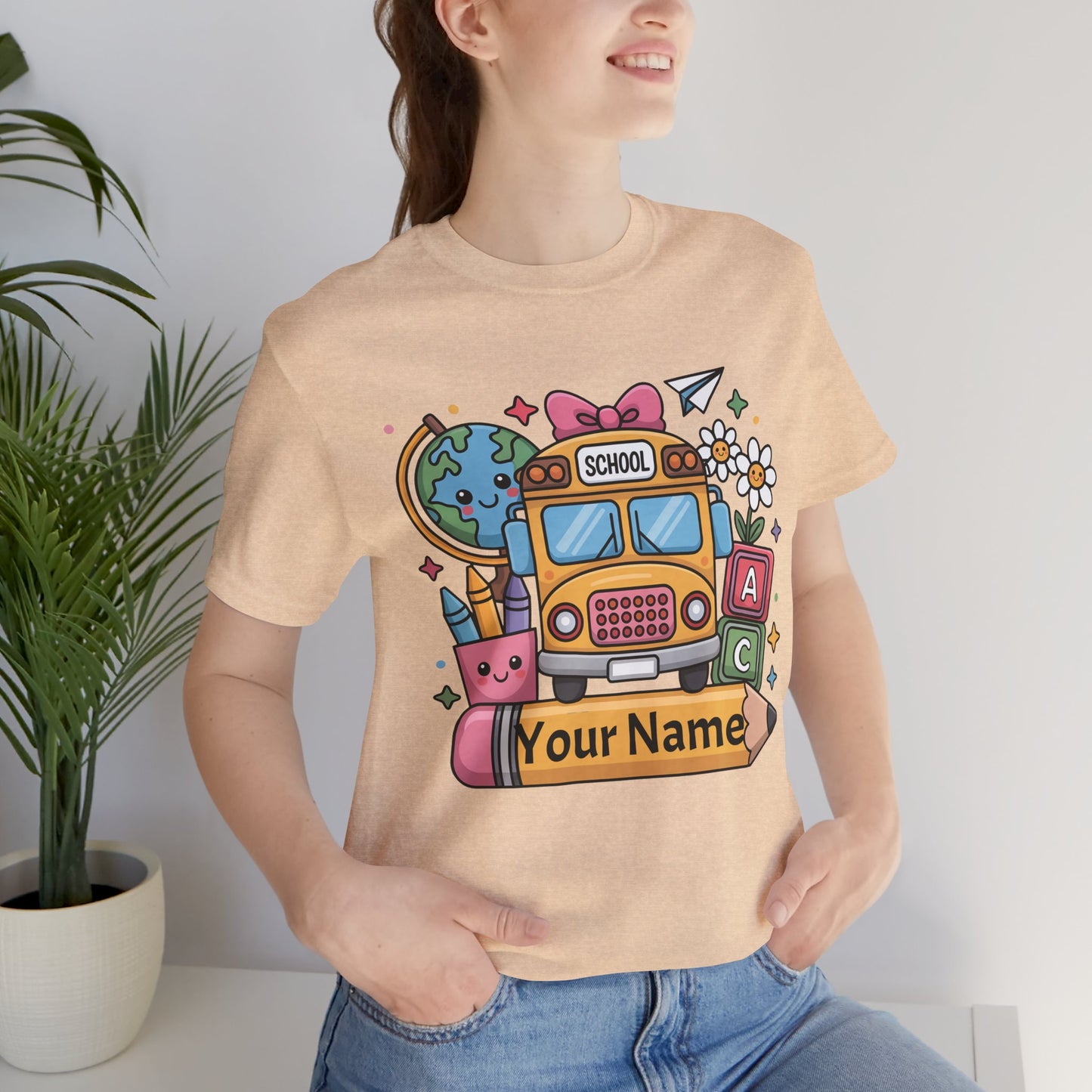 Personalized School Bus T-Shirt for Kids, Fun Graphic Tee, Back to School